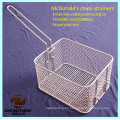 Skimmers de cocina tejidas con alambre de clase alimenticia McDonald&#39;s con papas fritas frescas cestas de acero inoxidable tipo virutas de metal